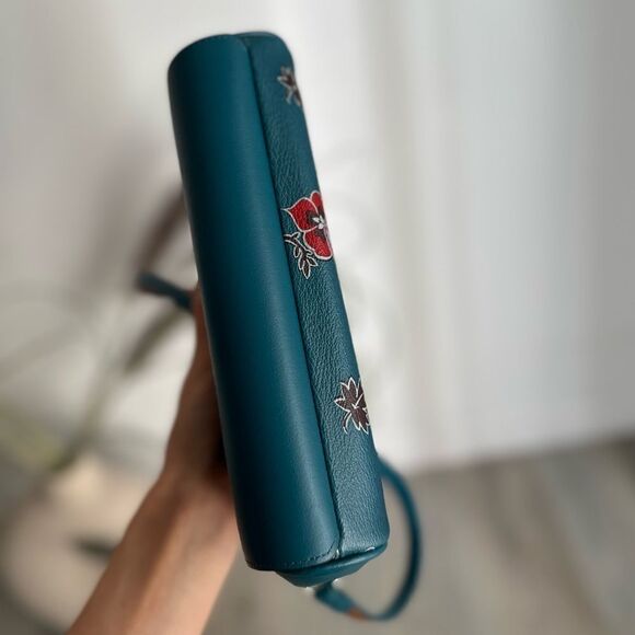 REVERSIBLE CROSSBODY IN WILDFLOWER PRINT COATED CANVAS TEAL (COACH F12012) - Picture 8 of 9